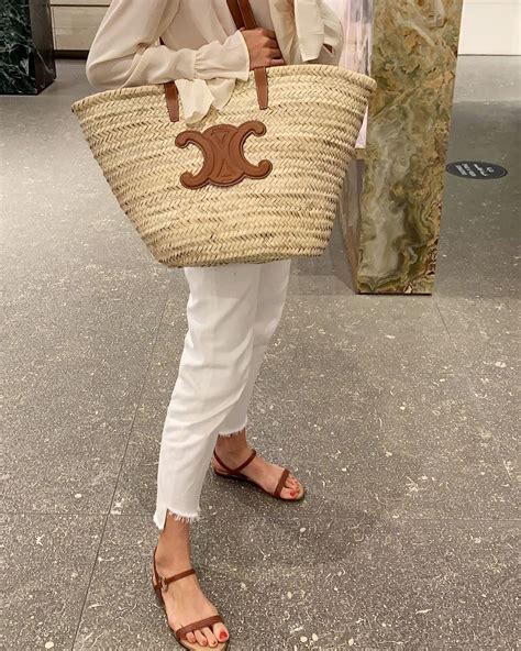 celine staw bag|Celine raffia bag.